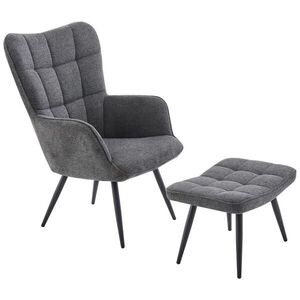 Ti'me RELAXAČNÍ KŘESLO S TABURETEM, kov, textil, tmavě šedá obraz
