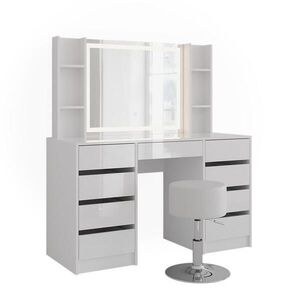 Vicco TOALETNÍ STOLEK Sherry Bílá/bílý vysoký lesk 128.2 cm 5 dílů obraz