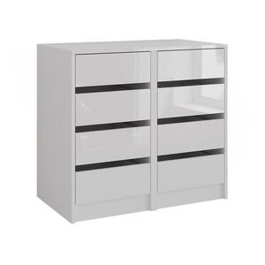 Vicco KREDENC Sherry Bílá/bílý vysoký lesk 80.2 x 76 cm Sada 2 kusů obraz