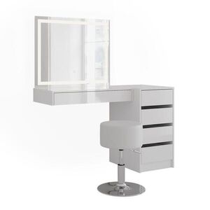 Vicco TOALETNÍ STOLEK Sherry, Bílá/Bílá vysoký lesk, 80 cm 4 díly obraz