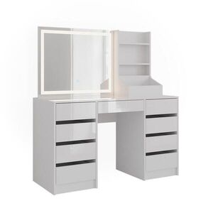 Vicco TOALETNÍ STOLEK Sherry Bílá/bílý vysoký lesk 128.2 cm 3 díly obraz