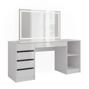 Vicco TOALETNÍ STOLEK Sherry Bílá/bílý vysoký lesk 158.2 cm s LED zrcadlem obraz
