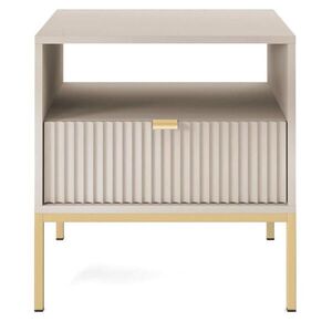 Selsey NOČNÍ STOLEK Vellore greige / zlatá 54 cm obraz