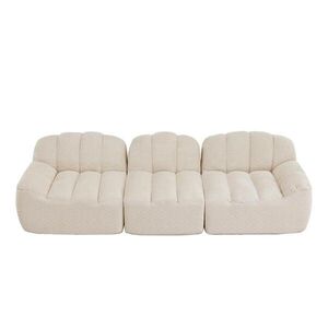 Urban Meuble 3MÍSTNÁ POHOVKA z granulovaného fleecu, bezrámový lounge design bez montáže obraz