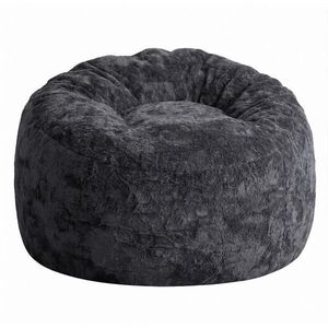 Urban Meuble SEDACÍ VAK z flanelu v černé barvě, se zakřiveným opěradlem a ergonomickým tvarem obraz
