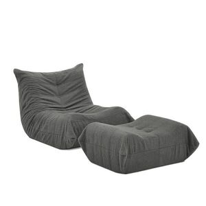 Urban Meuble RELAXAČNÍ POHOVKA vzhled teddy fleecu s taburetem, měkká a ergonomická obraz
