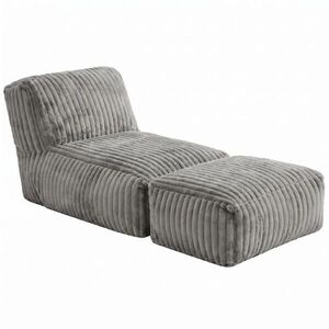 Urban Meuble KŘESLO S TABURETEM z manšestru modulární a ergonomicky polstrované obraz