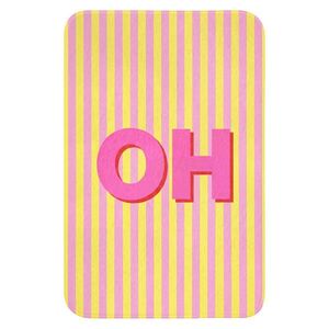 OnlyWow WC PŘEDLOŽKA Text - Pruhy - Růžová 40x60 cm obraz