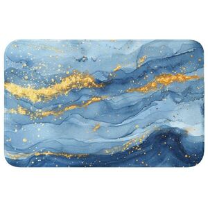 OnlyWow WC PŘEDLOŽKA Akvarel - modrá - umění - zlatá - luxusní - moderní 80x50 cm obraz