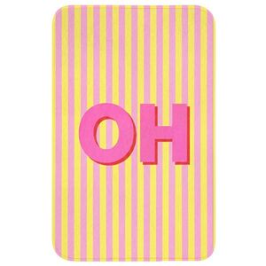 OnlyWow WC PŘEDLOŽKA Text - Pruhy - Růžová 50x80 cm obraz