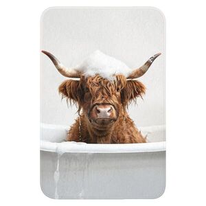OnlyWow WC PŘEDLOŽKA Scottish Highlander - Koupel - Kráva - Zvířata - Pěna 40x60 cm obraz