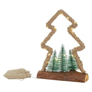 ECD-Germany LED JUTOVÝ STROMEK 30 LED diod teplá bílá 23x6, 5x30 cm napájený bateriemi s časovačem obraz