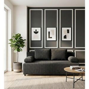 P & B ROZKLÁDACÍ POHOVKA, textil, tmavě šedá obraz