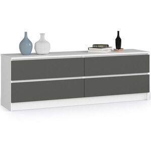 RAUMHIRSCH FURNITURE KOMODA bílá, grafitově šedá 55/160/40 obraz