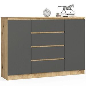 RAUMHIRSCH FURNITURE KOMODA dub Artisan, grafitově šedá 99/138/40 obraz