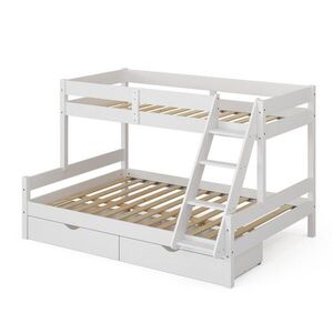 VitaliSpa PATROVÁ POSTEL Everest Bílá 140x200 / 90x200 cm se zásuvkami obraz