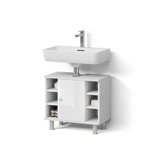 Livinity® ZÁKLADNÍ SKŘÍŇKA POD UMYVADLO Fucino Bílá vysoký lesk 60 x 54 cm obraz