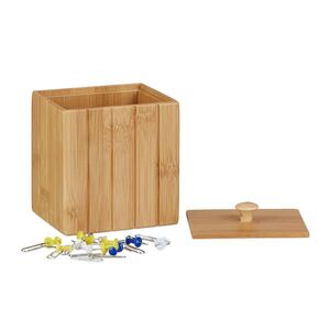 Relaxdays KRABICE Přírodní bambus s víkem 11, 5 cm obraz