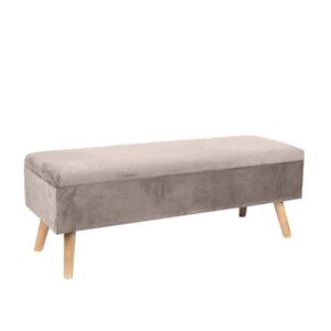 Relaxdays LAVICE Krémová sametová s úložným prostorem 110 cm obraz
