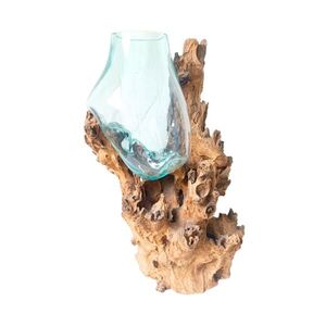 Ambia Home VÁZA, dřevo, sklo, 70 cm obraz