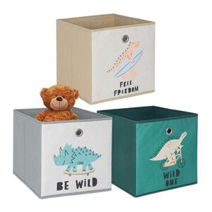 Relaxdays KRABICE Barevná 3ks-set skládací pro děti 30x30x30 cm obraz
