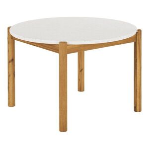 Jídelní stůl Terracina, bílý/přírodní, ø 120 cm - House Nordic obraz