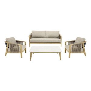 Lounge set Fargo, taupe / vzhled dřeva - House Nordic obraz