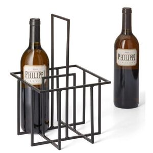 Nosič na 4 láhve Cubo, černý - Philippi obraz