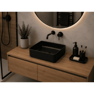 ArtCom Keramické umyvadlo UM-6276 SLIM 40 | černý mat 40 cm obraz
