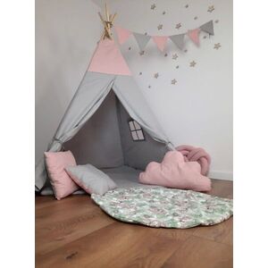 ArtTip Dětský stan TIPOO Teepee | šedá/růžová obraz