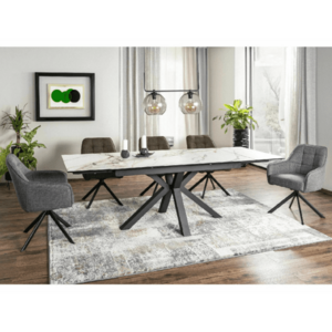 Signal Rozkládací jídelní stůl COLUMBUS CERAMIC AMBER BIANCO | 90 x 160 cm obraz