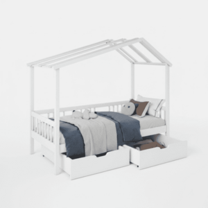 ArtBed Dětská postel PANDORA domeček | bílá Rozměr: : 80 x 200 cm obraz