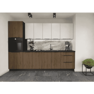 ArtLemp Kuchyňská linka ALORA/MOZAN | cashmere/ořech 280 cm Provedení: s pracovní deskou obraz