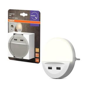 Osram - LED Noční svítidlo do zásuvky se senzorem LUNETTA 2xUSB LED/13W/230V 4099854530753 obraz