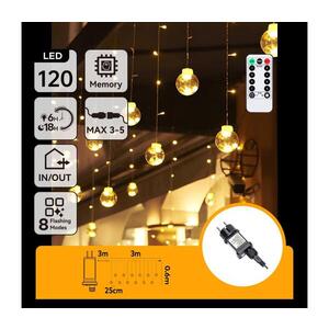 B.V. - LED Ven. ván. řetěz 120xLED/6W/230V/8 funkcí 3x0, 6m IP44 tep bílá+DO B10303S71 obraz