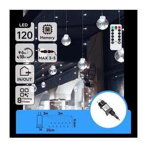 B.V. - LED Ven. ván. řetěz 120xLED/6W/230V/8 funkcí 3x0, 6m IP44 stud bílá+DO B10303S72 obraz