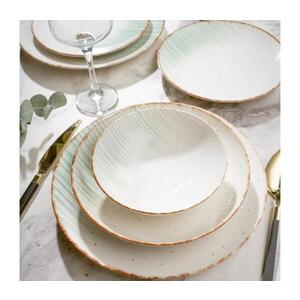 Jídelní sada 24 ks bílá/zelená/porcelán 387GRP1351 obraz