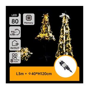 B.V. - LED Venkovní vánoční strom 80xLED/230V 1, 2m IP44 bílá/zlat teplá bílá B10303ABAP obraz