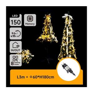 B.V. - LED Venkovní vánoční strom 150xLED/230V 1, 8m IP44 bílá/zla teplá bílá B10303ABAR obraz