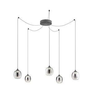 Redo 01-3487 -LED Stmívatelný lustr na lanku KHADI 5xLED/5, 2W/230V černá/kouřová 01-3487 obraz
