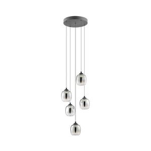 Redo 01-3488 -LED Stmívatelný lustr na lanku KHADI 5xLED/5, 2W/230V černá/kouřová 01-3488 obraz
