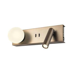 Redo 01-4662 - LED Nástěnné svítidlo NORMA LED/5W/230V+LED/3W CRI90 USB bronzová 01-4662 obraz