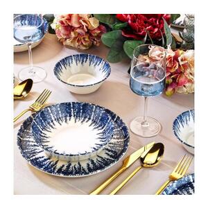 Jídelní sada 12 ks bílá/modrá/porcelán 430KSV8963 obraz