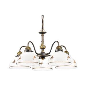 Kolarz 731.85.150 - Lustr na řetězu NONNA 5xE27/75W/230V jeleni rose gold 731.85.150 obraz