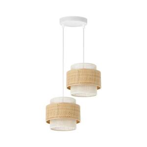 Lustr na lanku BOHO 2xE27/60W/230V juta/krémová H0175 obraz