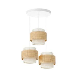 Lustr na lanku BOHO 3xE27/60W/230V juta/krémová H0176 obraz