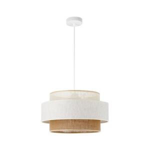 Lustr na lanku BOHO 1xE27/60W/230V pr. 40 cm bílá/juta H0177 obraz