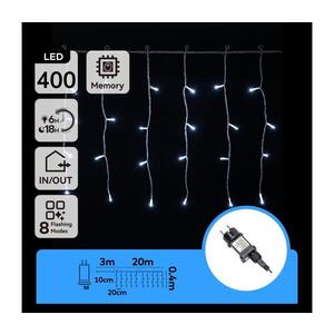 B.V. - LED Ven. ván. řetěz 400xLED/6W/230V/8 funkcí 20x0, 4m IP44 stud bílá B103031Q3 obraz