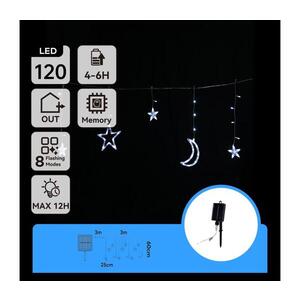 B.V. - LED Solární ván. řetěz 120xLED/8 funkcí 3x0, 6m 500 mAh IP65 stud bílá B10201S6S obraz
