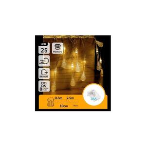 B.V. - LED Ven. ván. řetěz 25xLED/8 funkcí 3xAA 2, 5m IP44 teplá bílá kapky B10303K57 obraz